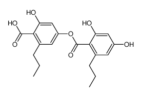 2,4-Dihydroxy-6-propylbenzoic acid (4-carboxy-3-hydroxy-5-propylphenyl) ester structure