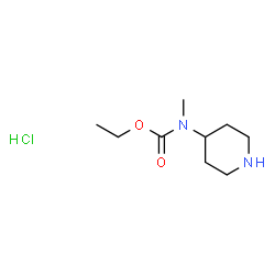 CARBAMIC ACID, METHYL-4-PIPERIDINYL-, ETHYL ESTER, MONOHYDROCHLORIDE structure