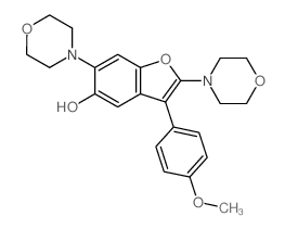 3-(4-methoxyphenyl)-2,6-dimorpholin-4-yl-benzofuran-5-ol结构式