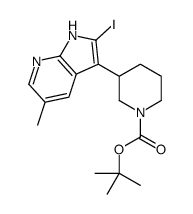 2-Methyl-2-propanyl 3-(2-iodo-5-methyl-1H-pyrrolo[2,3-b]pyridin-3 -yl)-1-piperidinecarboxylate Structure