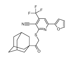 2-[2-(1-adamantyl)-2-oxoethyl]sulfanyl-6-(furan-2-yl)-4-(trifluoromethyl)pyridine-3-carbonitrile结构式