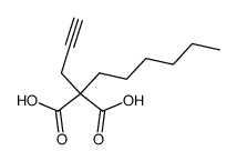 2-hexyl-2-propargylmalonic acid Structure