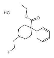 ethyl 1-(2-fluoroethyl)-4-phenylpiperidin-1-ium-4-carboxylate,chloride Structure