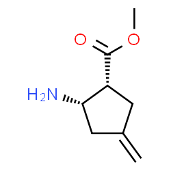 Cyclopentanecarboxylic acid, 2-amino-4-methylene-, methyl ester, (1R,2S)-结构式