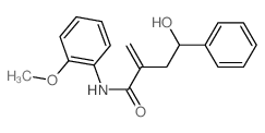 4-hydroxy-N-(2-methoxyphenyl)-2-methylidene-4-phenyl-butanamide结构式