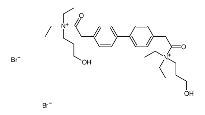 4,4'-Biphenylenebis(2-oxoethylene)bis(diethyl(3-hydroxypropyl)ammonium) dibromide结构式