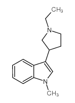 1H-Indole,3-(1-ethyl-3-pyrrolidinyl)-1-methyl-(9CI) structure