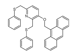 3-(anthracen-9-ylmethoxy)-2,6-bis(phenylsulfanylmethyl)pyridine结构式
