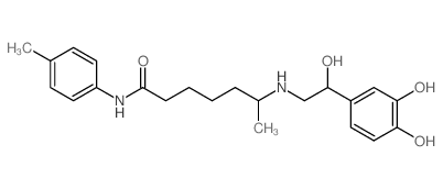 Heptanamide,6-[[2-(3,4-dihydroxyphenyl)-2-hydroxyethyl]amino]-N-(4-methylphenyl)-,hydrochloride (1:1) Structure