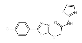Acetamide,2-[[5-(4-chlorophenyl)-1,3,4-thiadiazol-2-yl]thio]-N-2-thiazolyl- structure