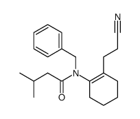N-Benzyl-N-[2-(2-cyano-ethyl)-cyclohex-1-enyl]-3-methyl-butyramide结构式