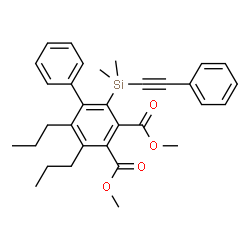 2-(DIMETHYL-PHENYLETHYNYL-SILANYL)-5,6-DIPROPYL-BIPHENYL-3,4-DICARBOXYLIC ACID DIMETHYL ESTER Structure