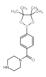 Piperazin-1-yl(4-(4,4,5,5-tetramethyl-1,3,2-dioxaborolan-2-yl)phenyl)methanone Structure