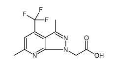 2-[3,6-Dimethyl-4-(trifluoromethyl)pyrazolo[3,4-b]pyridin-1-yl]acetic acid结构式