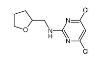 4,6-dichloro-N-((tetrahydrofuran-2-yl)methyl)pyrimidin-2-amine Structure