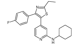 N-cyclohexyl-4-[2-ethyl-4-(4-fluorophenyl)-1,3-thiazol-5-yl]pyridin-2-amine结构式