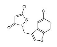 5-chloro-2-[(5-chloro-1-benzothiophen-3-yl)methyl]-1,2-thiazol-3-one结构式