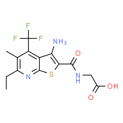 ({[3-amino-6-ethyl-5-methyl-4-(trifluoromethyl)thieno[2,3-b]pyridin-2-yl]carbonyl}amino)acetic acid结构式