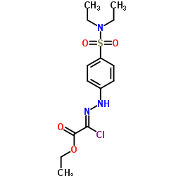 Ethyl (2Z)-chloro{[4-(diethylsulfamoyl)phenyl]hydrazono}acetate Structure