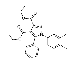 diethyl 1-(3,4-dimethylphenyl)-5-phenylpyrazole-3,4-dicarboxylate结构式