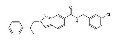 N-(3-Chlorobenzyl)-2-(2-phenylpropyl)-2H-indazole-6-carboxamide结构式
