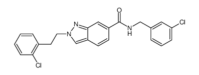 N-(3-Chlorobenzyl)-2-[2-(2-chlorophenyl)ethyl]-2H-indazole-6-carboxamide结构式