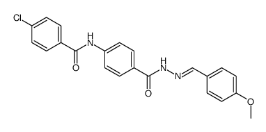4-[(4-chlorobenzoyl)amino]-N-[(E)-(4-methoxyphenyl)methylideneamino]benzamide结构式