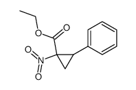 2-phenyl-1-nitrocyclopropanecarboxylic acid ethyl ester Structure