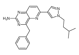 4-benzyl-6-(1-(3-methylbutyl)-1H-pyrazol-4-yl)pyrido[3,2-d]pyrimidin-2-ylamine结构式