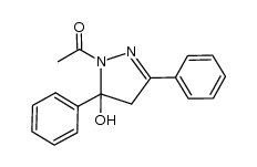 1-acetyl-5-hydroxy-3,5-diphenyl-4,5-dihydro-1H-pyrazole结构式