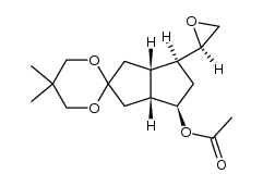 endo-6-acetoxy-endo-8-(1,2-epoxyethyl)-cis-bicyclo(3.3.0)octan-3-one结构式