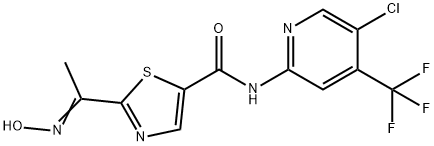 (E)-N-(5-氯-4-(三氟甲基)吡啶-2-基)-2-(1-(羟基亚氨基)乙基)噻唑-5-甲酰胺结构式