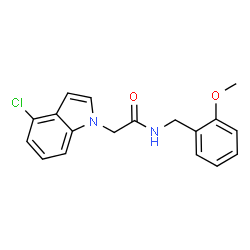 2-(4-Chloro-1H-indol-1-yl)-N-(2-methoxybenzyl)acetamide structure