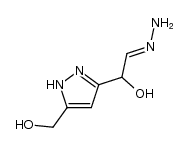 hydroxy-(5-hydroxymethyl-1(2)H-pyrazol-3-yl)-acetaldehyde hydrazone Structure