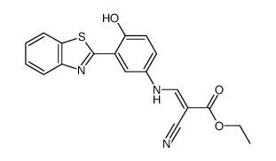 ethyl 3-[(3-benzothiazol-2-yl)-4-hydroxyphenylamino]-2-cyano-acrylate结构式