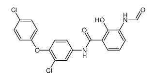 N-{3-chloro-4-(4-chlorophenoxy)phenyl}-3-(formylamino)-2-hydroxy-benzamide Structure