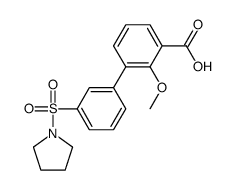 2-methoxy-3-(3-pyrrolidin-1-ylsulfonylphenyl)benzoic acid Structure