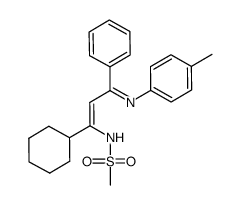 N-((1Z,3Z)-1-cyclohexyl-3-phenyl-3-(p-tolylimino)prop-1-en-1-yl)methanesulfonamide结构式