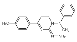 1-(Phenylmethylamino)-2-hydrazono-4-(p-tolyl)-pyrimidine结构式