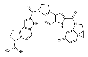 2-[2-[(1aR,7aR)-5-oxo-1a,2-dihydro-1H-cyclopropa[c]indole-3-carbonyl]-7,8-dihydro-3H-pyrrolo[3,2-e]indole-6-carbonyl]-7,8-dihydro-3H-pyrrolo[3,2-e]indole-6-carboxamide结构式