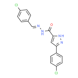 (E)-N-(4-chlorobenzylidene)-3-(4-chlorophenyl)-1H-pyrazole-5-carbohydrazide structure