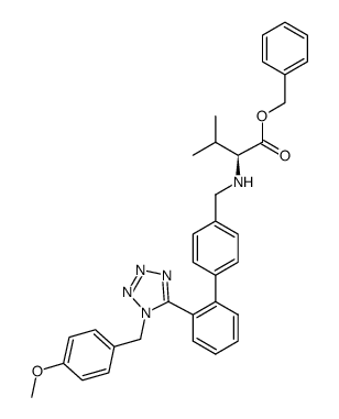 benzyl N-({2'-[1-(p-methoxybenzyl)-1H-tetrazol-5-yl]biphenyl-4-yl}methyl)-L-valinate结构式