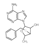 Adenine,9-(3-S-benzyl-5-deoxy-3-thio-b-D-xylofuranosyl)- (8CI) structure