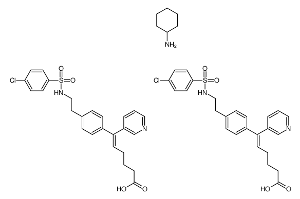 6-[4-[2-[(4-chlorophenyl)sulfonylamino]ethyl]phenyl]-6-pyridin-3-ylhex-5-enoic acid,cyclohexanamine结构式
