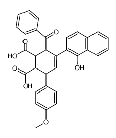 3-Benzoyl-4-(1-hydroxy-naphthalen-2-yl)-6-(4-methoxy-phenyl)-cyclohex-4-ene-1,2-dicarboxylic acid结构式