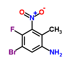 5-Bromo-4-fluoro-2-methyl-3-nitroaniline结构式