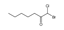 1-bromo-1-chloroheptan-2-one Structure