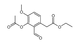 ethyl 3-acetoxy-2-formyl-4-methoxyphenylacetate Structure