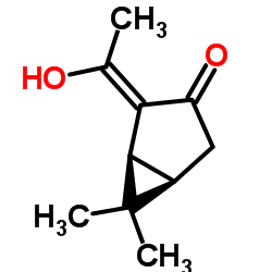 Bicyclo[3.1.0]hexan-3-one, 2-(1-hydroxyethylidene)-6,6-dimethyl-, (1S,5R)- Structure