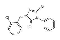 (5Z)-5-[(2-chlorophenyl)methylidene]-3-phenyl-2-sulfanylideneimidazolidin-4-one结构式